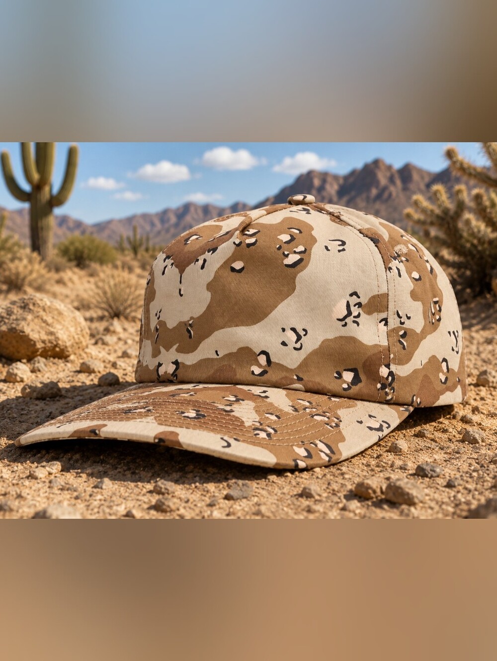Desert Camo Snapback Baseball Hat Cap
